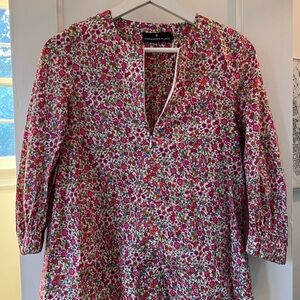Pomander Place Floral Blouse in Pink and White